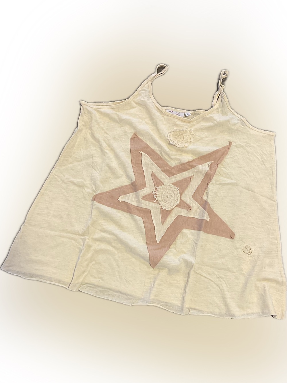 Cream Star Appliqué cami